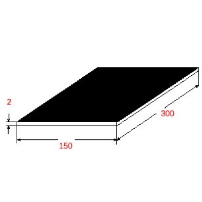 Λαμαρίνα Σιδήρου Μαύρη 150x300x2mm