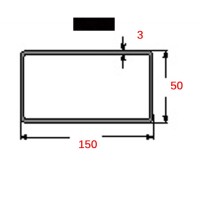 Κοιλοδοκός 150x50x3mm Μαύρος 6m