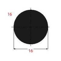 Μασίφ Στρογγυλό Μαύρο 16x16 6m (Φ16)