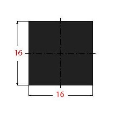 Μασίφ Τετράγωνο Μαύρο 16x16 6m 