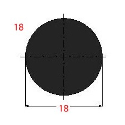 Μασίφ Στρογγυλό Μαύρο 18x18 6m (Φ18)