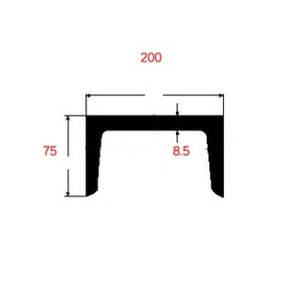 Πι UPN Μαύρο 200x75x8.5mm 6m