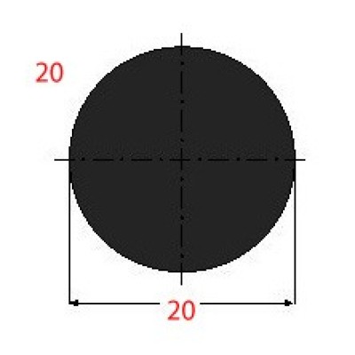 Μασίφ Στρογγυλό Μαύρο 20x20 6m (Φ20)