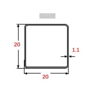 Στραντζαριστό 20x20x1.1mm Γαλβανιζέ απλού τύπου 5m