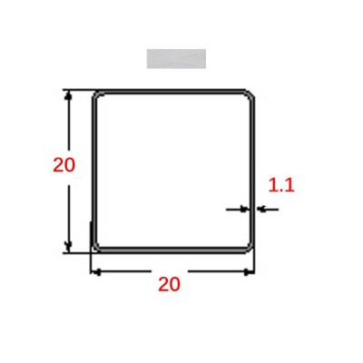 Στραντζαριστό 20x20x1.1mm Γαλβανιζέ απλού τύπου 5m