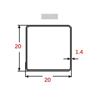 Στραντζαριστό 20x20x1.4mm Γαλβανιζέ ενισχυμένου τύπου 5m