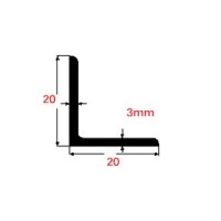 Γωνία Μαύρο 20x20x3mm 6m