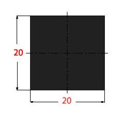 Μασίφ Τετράγωνο Μαύρο 20x20 6m 