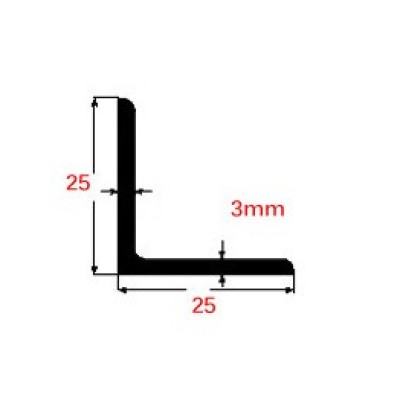 Γωνία 25x25x3mm Μαύρο 6m