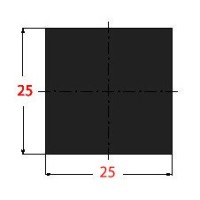 Μασίφ Τετράγωνο Μαύρο 25x25 6m