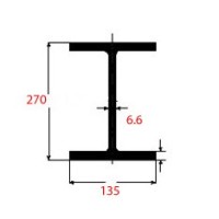 Ητα IPE Μαύρο 270x135x6.6mm 6m