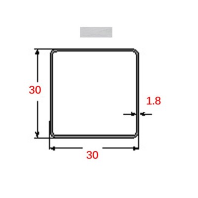 Κοιλοδοκός 30x30x1.8mm Γαλβανιζέ Βαρέως Τύπου τύπου 6m