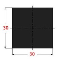 Μασίφ Τετράγωνο Μαύρο 30x30 6m