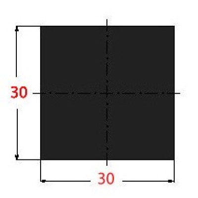 Μασίφ Τετράγωνο Μαύρο 30x30 6m
