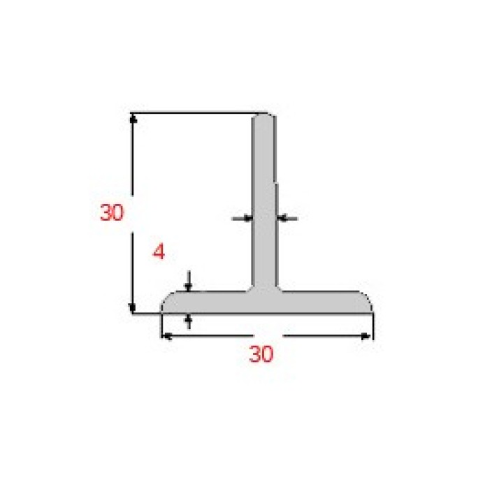 Ταύ Γαλβανιζέ 30x30x4mm 6m