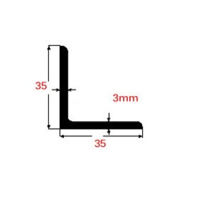 Γωνία Μαύρη 35x35x3mm 6m