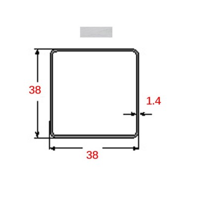 Στραντζαριστό 38x38x1.4mm Γαλβανιζέ ενισχυμένου τύπου 5m
