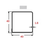 Κοιλοδοκός 40x40x1.8mm Γαλβανιζέ 6m