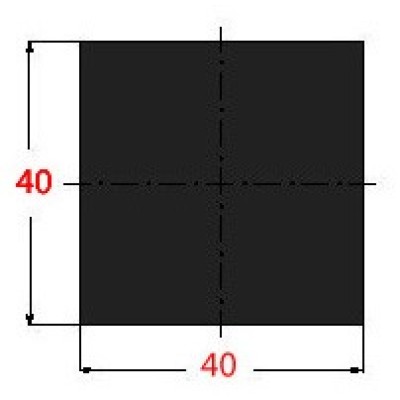 Μασίφ Τετράγωνο Μαύρο 40x40 6m