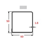 Κοιλοδοκός 50x50x1.8mm Γαλβανιζέ 6m
