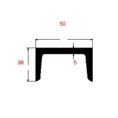 Πι UPN Μαύρο 50x38x5mm 6m