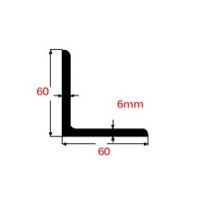 Γωνία Μαύρη 60x60x6mm 6m