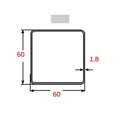 Κοιλοδοκός 60x60x1.8mm Γαλβανιζέ 6m