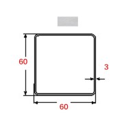 Κοιλοδοκός 60x60x3mm Γαλβανιζέ 6m