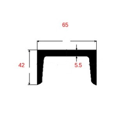 Πι UPN Μαύρο 65x42x5.5mm 6m