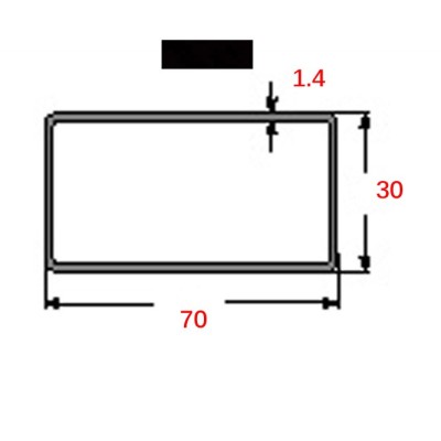 Στραντζαριστό 70x30x1.4mm Μαύρο ενισχυμένου τύπου 5m