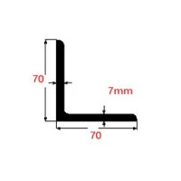 Γωνία Μαύρη 70x70x7mm 6m