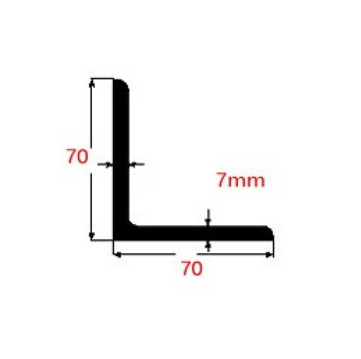 Γωνία Μαύρη 70x70x7mm 6m