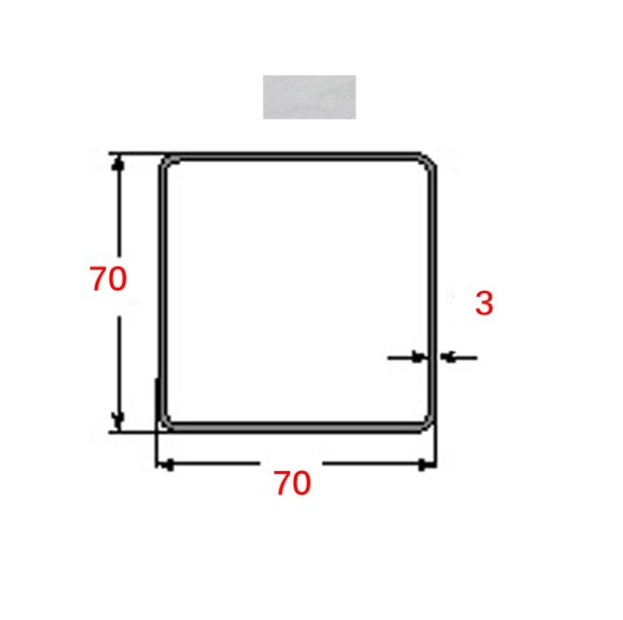 Κοιλοδοκός 70x70x3mm Γαλβανιζέ 6m