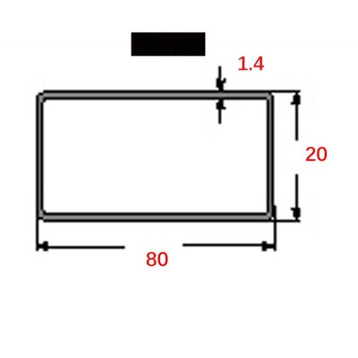 Στραντζαριστό 80x20x1.4mm Μαύρο ενισχυμένου τύπου 5m