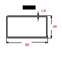 Κοιλοδοκός 80x40x1.8mm Μαύρος 6m
