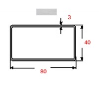 Κοιλοδοκός 80x40x3mm Γαλβανιζέ 6m