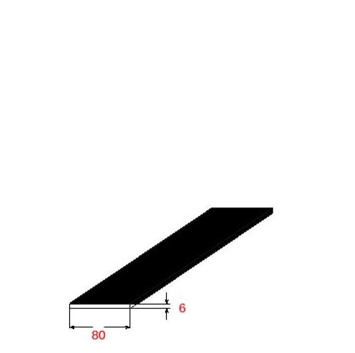 Λάμα 80x6mm Μαύρη 6m