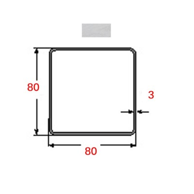 Κοιλοδοκός 80x80x3mm Γαλβανιζέ 6m