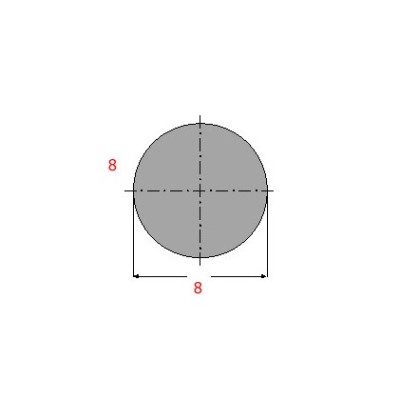 Μασίφ Στρογγυλό Γαλβανιζέ 8x8 6m (Φ8)