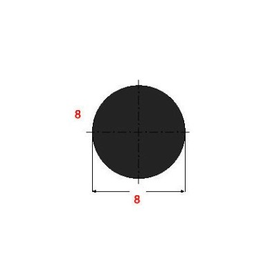Μασίφ Στρογγυλό Μαύρο 8x8 6m (Φ8)
