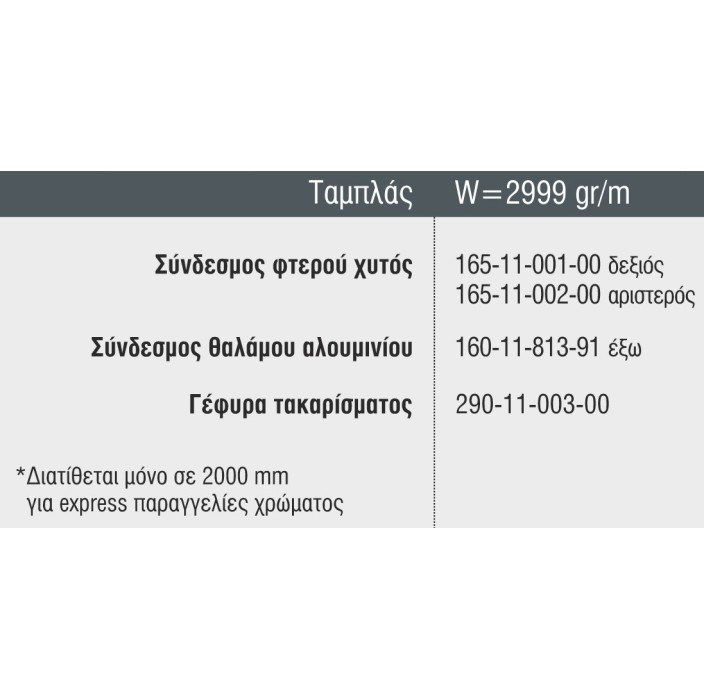 Ταμπλάς M11242 σειράς Μ11000 Smartia Alumil 2m σε χρώμα λευκό 9016