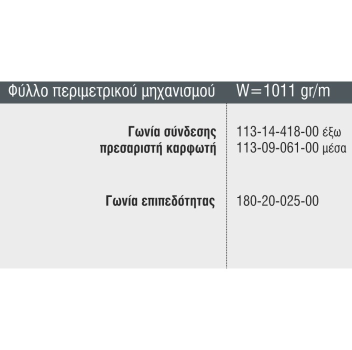Φύλλo Τζαμιού Περιμετρικού Μηχανισμού M9402 σειράς M9400 Smartia Alumil 6m σε χρώμα λευκό 9016