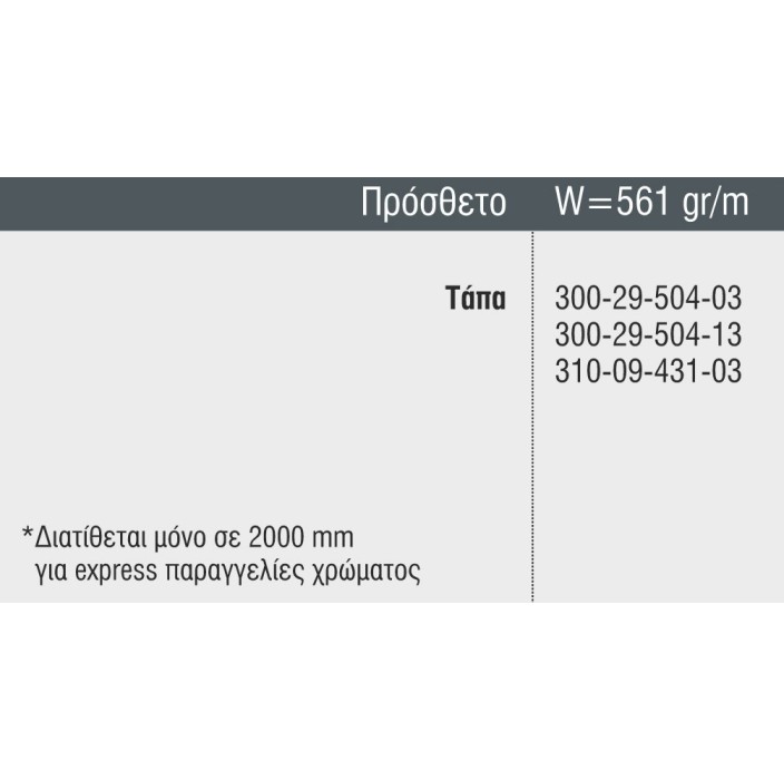 Πρόσθετο αλουμινίου M9431 σειράς M9400 Comfort Alumil 2m σε χρώμα λευκό 9016