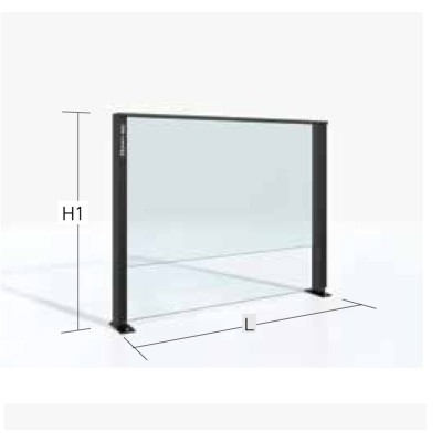 Σύστημα Γυάλινου ανεμοφράχτη Open air plus Aluminco 1.80mx2.00m