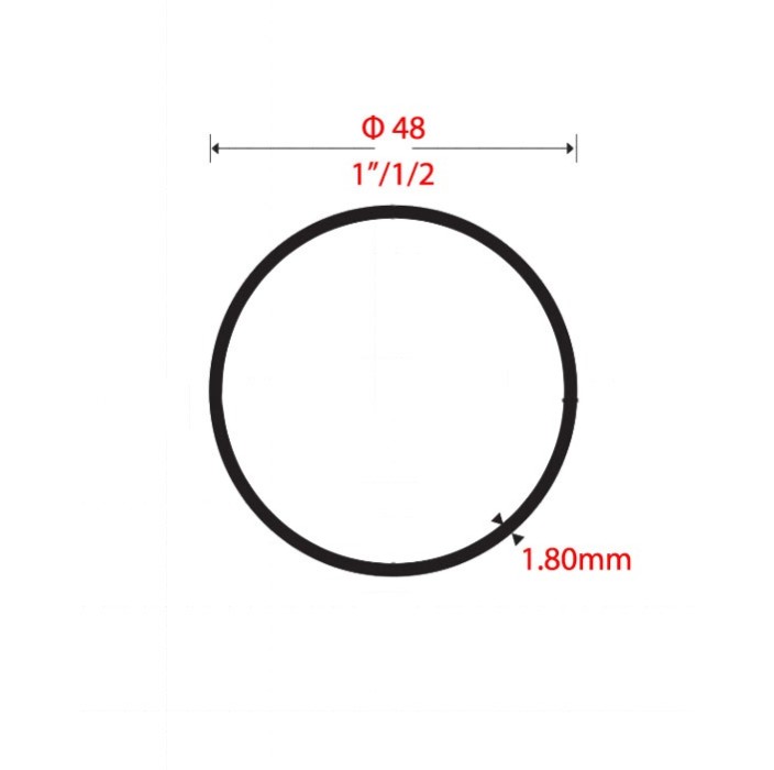Σωλήνα Μαύρη Φ48 1''/1/2 1.80mm 6m
