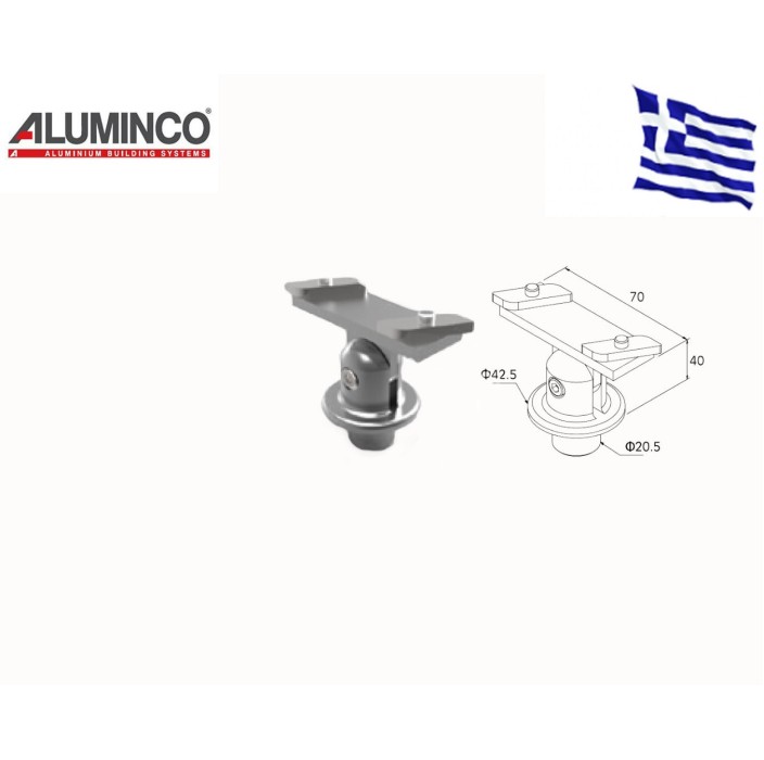 Στήριγμα κουπαστής F50-201 με κολώνα F50-100 (ΣΚΑΛΑ) 4361