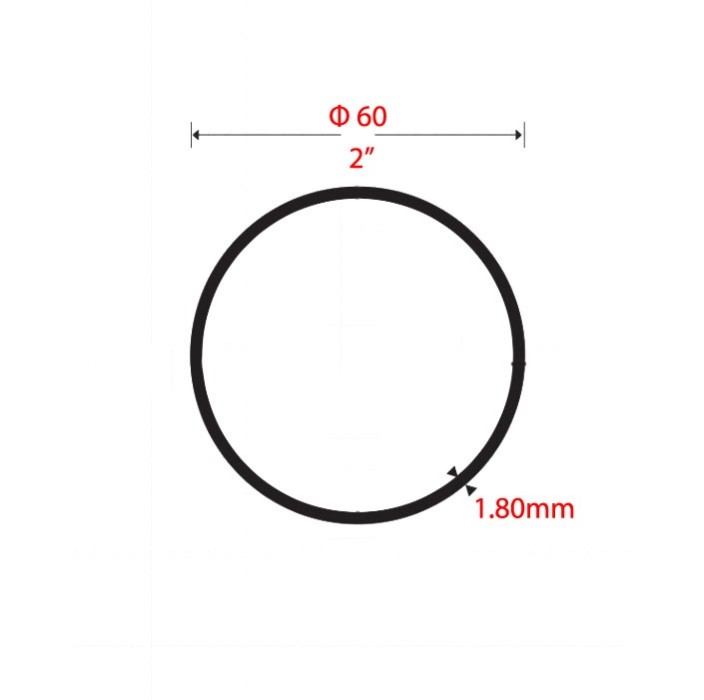 Σωλήνα Μαύρη Φ60 2'' 1.80mm 6m