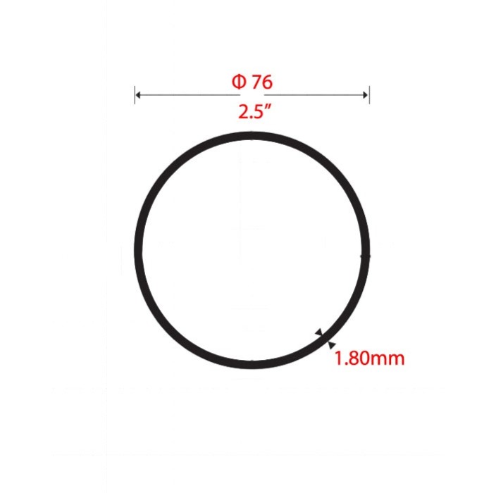 Σωλήνα Μαύρη Φ76 2.5'' 1.80mm 6m