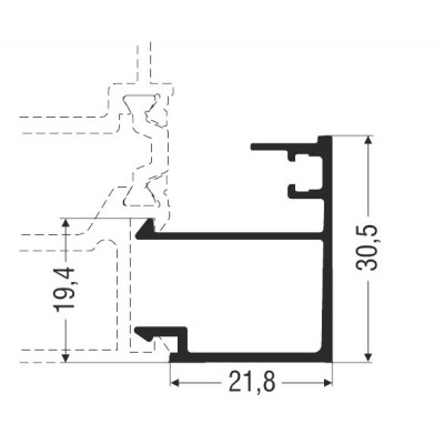 Πηχάκι ίσιο M11454 Smartia Alumil 6m άβαφο