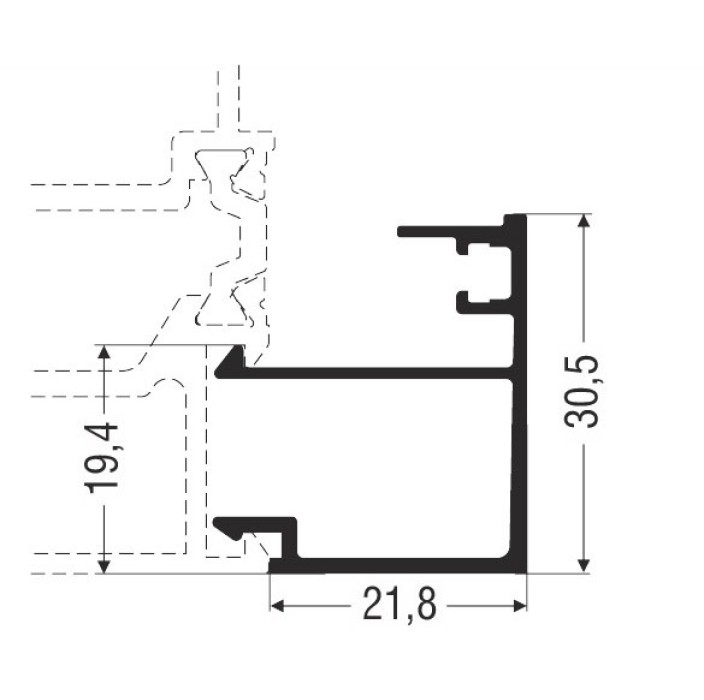 Πηχάκι ίσιο M11454 Smartia Alumil 6m σε χρώμα λευκό 9016